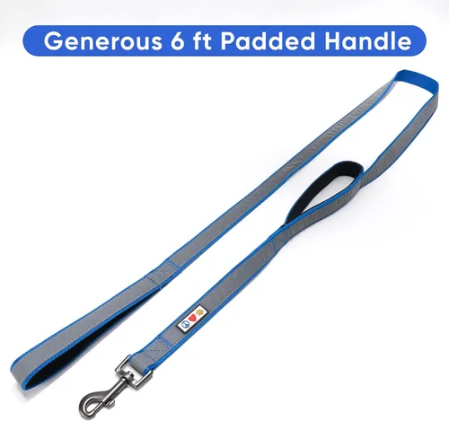 Vista 6 de Pawtitas Correa de perro de doble asa resistente para entrenamiento, correas sin tirones, ideal para perros medianos y grandes, ideal para caminar