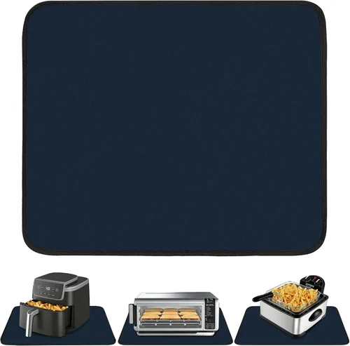 Vista 14 de Alfombrilla resistente al calor para freidora de aire, freidora profunda, horno, almohadillas calientes negras de 12 x 14 pulgadas para protector