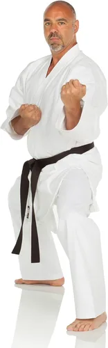 Vista 6 de Ronin - Uniforme de karate GI de peso medio para artes marciales 9.5 onzas de algodón, cinturón blanco incluido