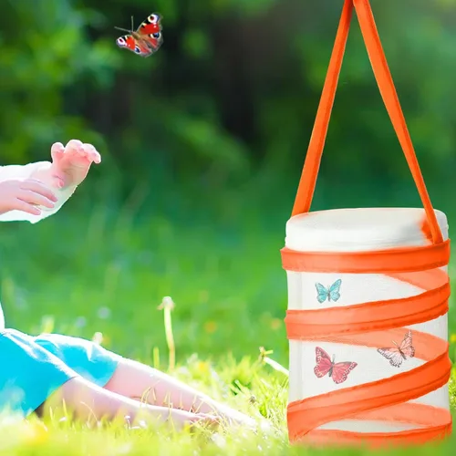 Vista 5 de Hiboom 6 unidades de mini jaula de hábitat de mariposa a granel de malla transparente para mosquitos, red de mosquitos, contenedor plegable