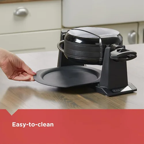 Vista 5 de BLACK+DECKER Máquina de gofres giratoria, negro, WMD200B, (paquete de 2)