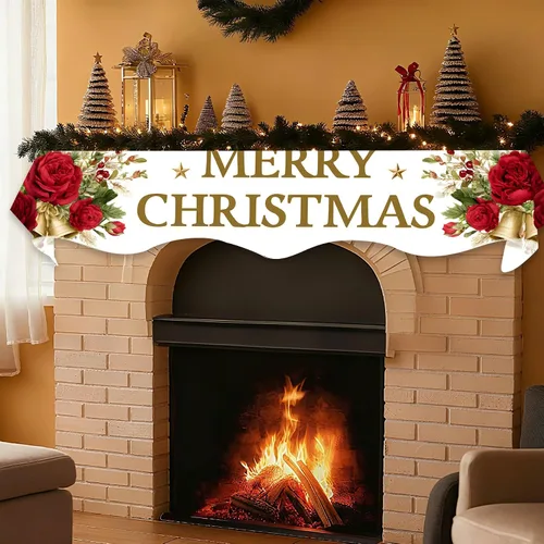 Vista 9 de BVBOX Bufanda Decorativa para Repisa de Chimenea Navideña, Cubierta Corredor para Repisa de Chimenea de Navidad e Invierno