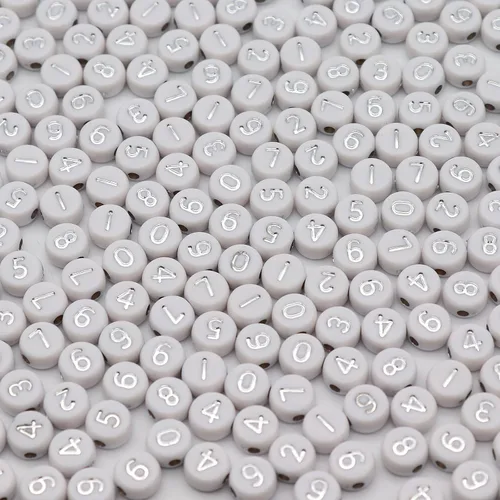 Vista 7 de Cuentas de números de acrílico para hacer joyas, pulseras numeradas, dijes de 0.16 x 0.27 pulgadas (0.157 x 0.276 in), monedas de disco redondas