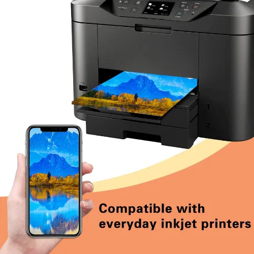 Vista 3 de 20 hojas de papel fotográfico brillante, papel fotográfico de 8 * 10 pulgadas para impresora, papel para impresión de fotos de inyección de tinta