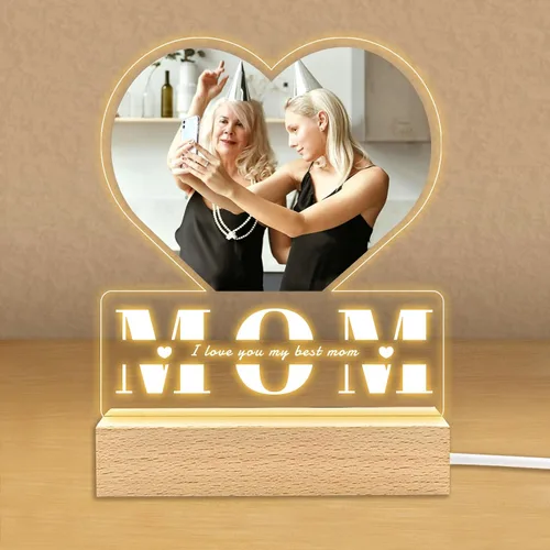 Vista 15 de Regalos de fotos personalizados para novio, novia, mujer, pareja, marcos de fotos personalizados, placa acrílica, luz nocturna para mejor amigo