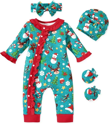 Vista 20 de Aalizzwell Mameluco para bebés niñas, traje de otoño invierno con accesorios Guepardo