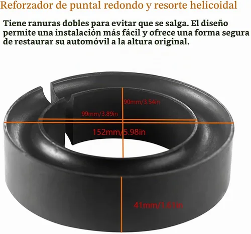 Vista 7 de Espaciador de resorte helicoidal de goma resistente para automóvil, elevador universal de resorte helicoidal, paquete de 2