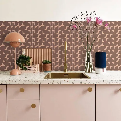 Vista 9 de Alwayspon Adhesivos de transferencia de azulejos de vinilo esmerilado para despegar y pegar, calcomanías autoadhesivas para azulejos de pared