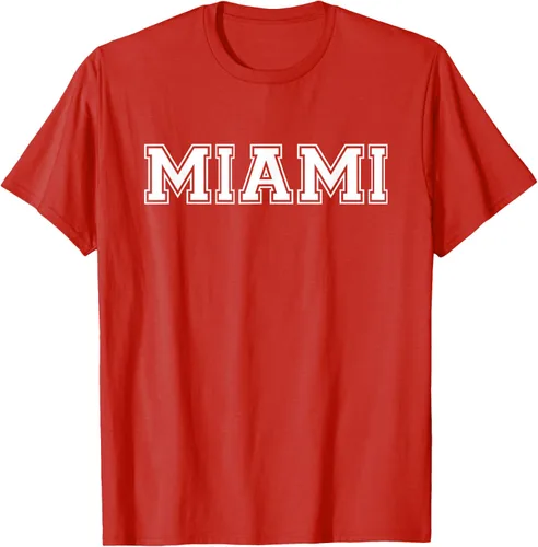 Vista 98 de Camiseta de regalo deportiva estilo universitario Miami Florida, Negro, S