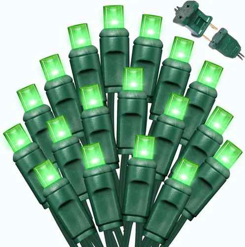 Vista 21 de LAMPHOME 100 unidades (2 paquetes de 50L) de luces de cadena, 30% de bombillas centelleantes y 70% de bombillas de luz constante, luces de Navidad