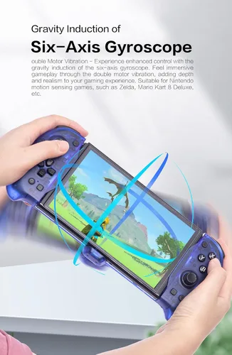 Vista 2 de ECHZOVE Nintendo Switch OLED Controller Grip, Ergonomic Controller for Switch OLED and Switch with Gravity Induction of Six-Axis Gyroscope, Double