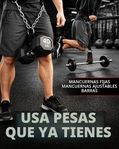 Vista 5 de THEFITGUY Trabillas de carga para mancuernas y barras Trabillas de sujeción para flexiones, tracción y sentadillas Ultra resistentes