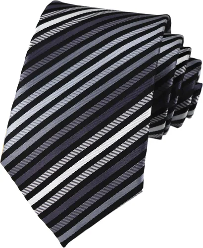 Vista 158 de Secdtie Corbata clásica de seda tejida jacquard a rayas para hombre