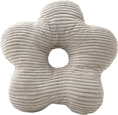 Vista 24 de Almohada de estilo nórdico suave con forma geométrica. Almohada de flores, almohadas de nube. La almohada. Cojín, cojín. Pelota, Marrón