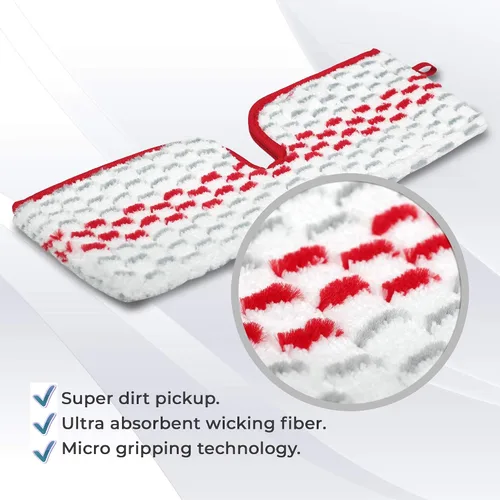 Vista 2 de Recambios de trapeador de microfibra lavables compatibles con Promist Max, cabezal de repuesto de almohadillas reutilizables (4)