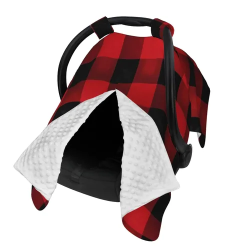 Vista 2 de Cubierta de toldo para asiento de automóvil para bebé, suave y transpirable, fundas de lactancia materna, multiuso, cochecito de bebé, regalo