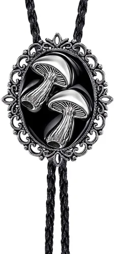Vista 447 de Jeilwiy Corbata de bolo para hombre, corbata de vaquero occidental, collar de corbata de bolo dorado, corbata de cuero, corbata de Halloween