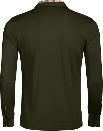 Vista 5 de Polera polo clásica Coofandy de hombre, con manga corta y cuello plisado