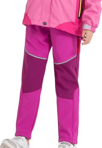 Vista 2 de M2C Pantalones de senderismo impermeables con forro polar para niños y niñas