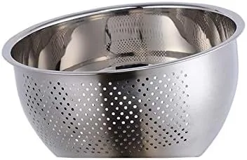 Vista 9 de Meisha - Cuenco de lavado de arroz, colador versátil 3 en 1 de acero inoxidable y colador de cocina con escurridor lateral para arroz, verduras