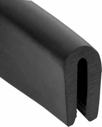 Vista 4 de D044-3F Sello de borde de canal en U negro EPDM 17/32" de alto x 3/32" de ancho (3 pies)