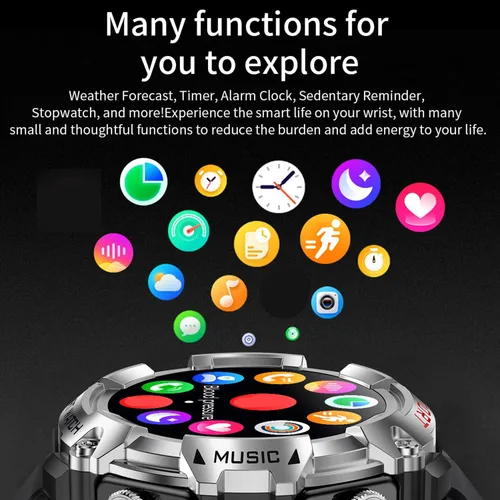 Vista 6 de YPSDOOWKJ Reloj inteligente con auriculares para hombres y mujeres, pantalla HD de 1.52 pulgadas, sonido 9D, monitor de fitness y sueño, llamada
