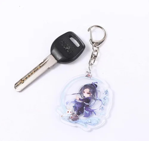 Vista 2 de Mo Dao Zu Shi - Llavero acrílico, figura de dibujos animados de anime, Wei Wuxian Lan Zhan Cosplay acrílico colgante llavero