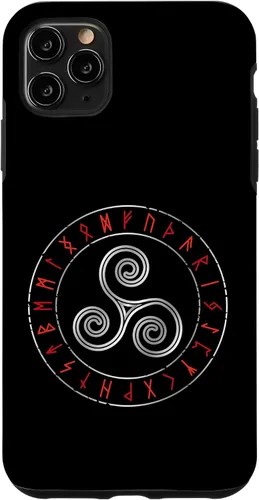 Vista 11 de iPhone 15 Triskele de mitología nórdica - Círculo rúnico Viking Runes Celtic Case