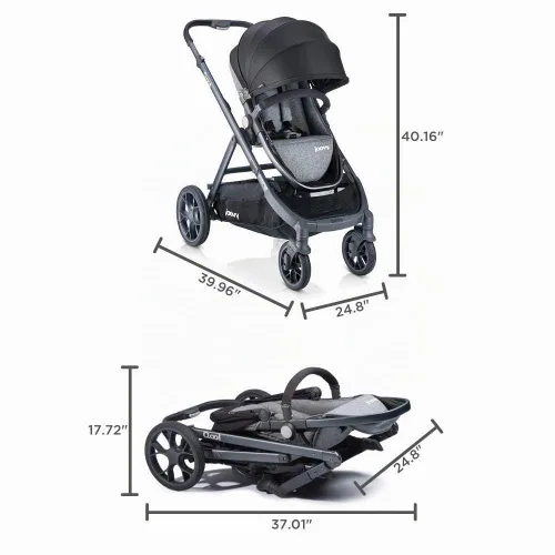 Vista 7 de Joovy Qool Cochecito personalizable, individual, doble, triple, gris mezcla