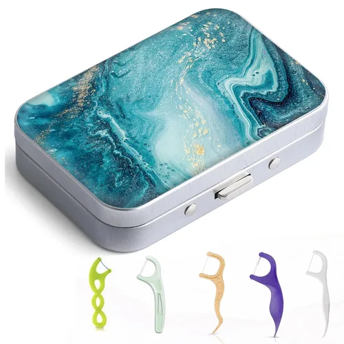 Vista 15 de Caja portátil de hilo dental Gerkia, fácil de almacenar palillos de hilo dental de varios tamaños, dispensador portátil de hilo dental es perfecto