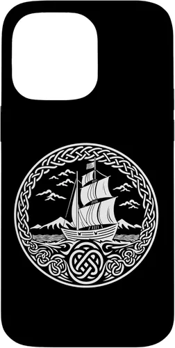 Vista 20 de Funda para iPhone 11 Pro Max Ship Sailing de mitología nórdica con nudos celtas