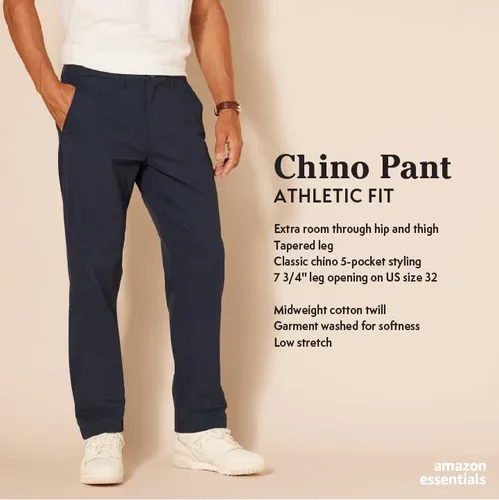 Vista 2 de Tienda Essentials Men's Athletic-Fit Casual Stretch Chino Pant (Available in Big & Tall)