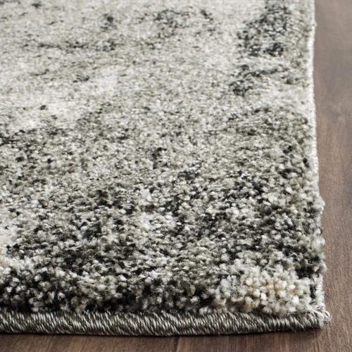 Vista 4 de SAFAVIEH Retro Collection - Alfombra de pasillo de 2 pies 3 pulgadas x 7 pies, gris claro y gris, diseño abstracto moderno, no desprende pelusa