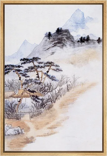 Vista 35 de NWT Impresión en lienzo enmarcado para pared, acuarela, grullas, pájaros volando, naturaleza salvaje, ilustraciones de arte moderno decorativo