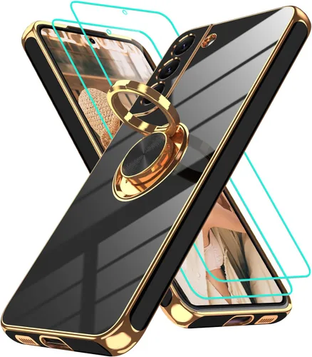 Vista 20 de Funda para Motorola Moto G 5G 2024: Funda Moto G Play 5G 2024 con 2 piezas de protectores de pantalla, soporte de anillo de rotación de 360°