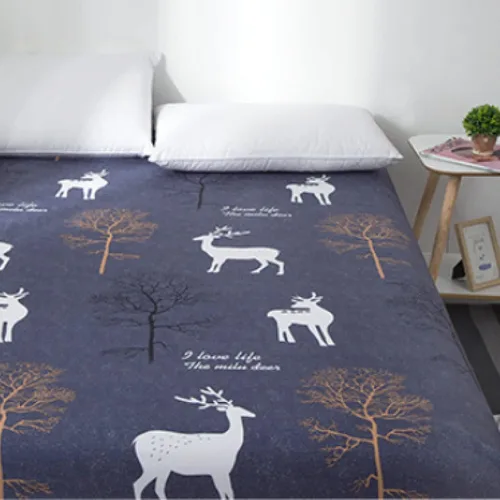 Vista 2 de FCLDESHOP Sábanas inferiores, sábanas de bolsillo profundo impresas para habitación de niños, protector de colchón de animales para cama individual
