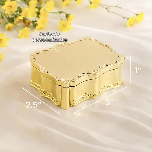 Vista 3 de Cherished Moments Joyero rectangular personalizado con mensaje Mensaje personalizado de oro