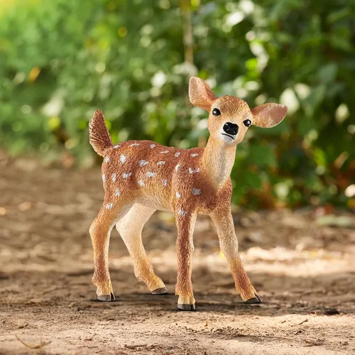 Vista 2 de Schleich Wild Life - Figura realista de ciervo de cola blanca auténtica y altamente detallada - Juguete de animal salvaje duradero para educación