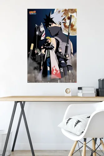 Vista 4 de Naruto Shippuden - Póster de pared Kakashi Key Art, 34 pulgadas de largo x 22.4 pulgadas de ancho, versión sin marco