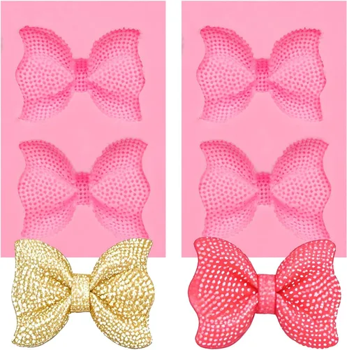 Vista 10 de Molde de lazo de silicona, 2 paquetes de moldes de silicona para pastel de chocolate, decoración de cupcakes, pasta de goma de mascar