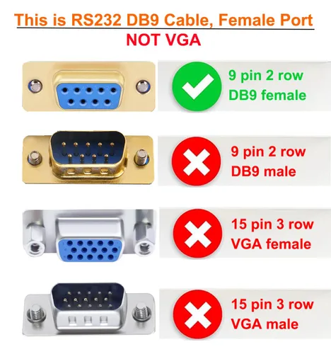 Vista 5 de DTech Cable adaptador USB a serie hembra de 10 pies DB9 RS232 a USB 2.0 con chip Prolific PL2303 Windows 11 10 8 7 Mac Linux