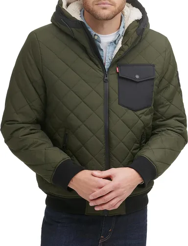 Vista 11 de Levi's mens Levi's Men's Diamond Quilted Sherpa Lined Bomber Jacket