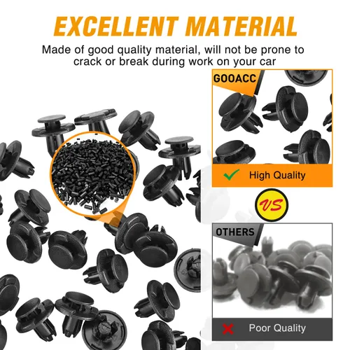Vista 5 de GOOACC 100 Piezas Clips de Carenado del Motor Parachoques Guardabarros Reemplazan Nissan 01553-05323 Mazda L33X13209 Infiniti FX35 FX45 G25 G35 G37