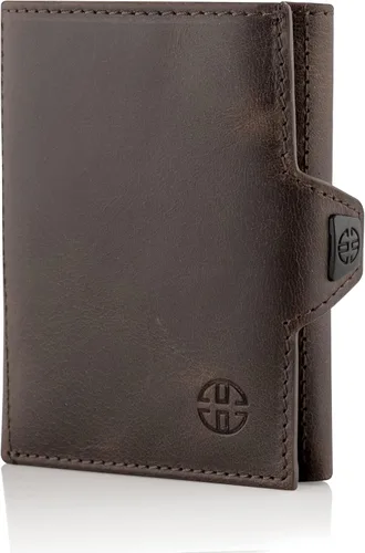 Vista 9 de TRUSADOR Verona - Cartera unisex de piel con bolsillo frontal Coñac