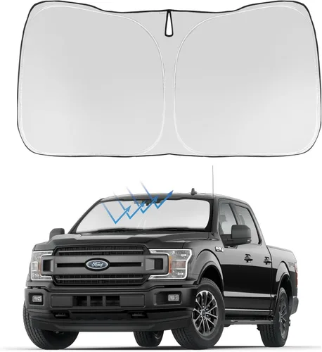 Vista 263 de Proadsy Parasol para parabrisas Rivian R1S 2022-2025 2026 de 4 capas plegable, protector de parasol frontal que bloquea los rayos UV, mantiene