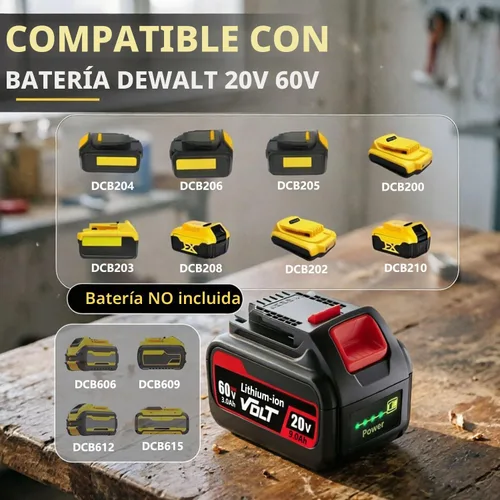 Vista 4 de Paquete de 2 baterías de repuesto de 9000 mAh para Dewalt 20 V/60 V Flexvolt compatible con Dewalt 60 V batería DCB609 DCB606 DCB612 herramientas