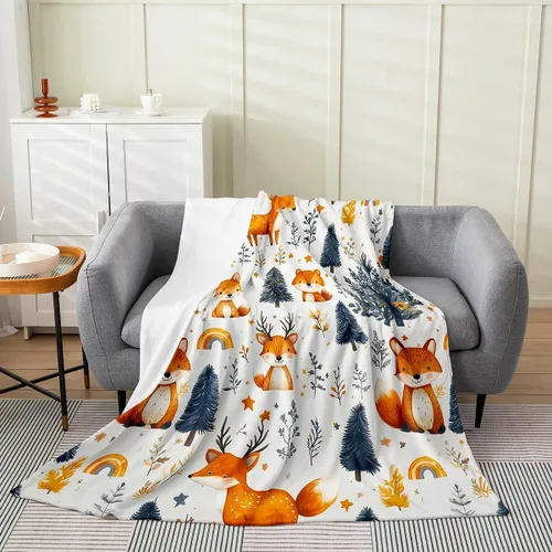 Vista 35 de Erosebridal American Flag Throw Blanket 40x50 Inch Sofa Bed Couch Decor,Rustic Deer Hunting Fleece Blanket for Kids Boys Girls,Farmhouse Cabin Bed