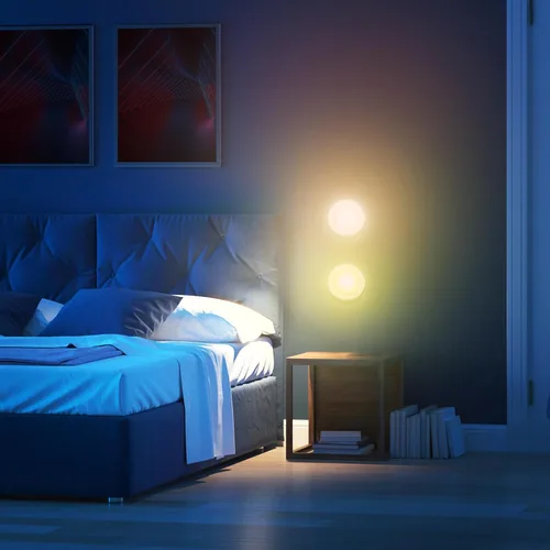 Vista 9 de Luces de disco con control remoto, 13 colores intercambiables, luces LED de disco con pilas, regulables, para debajo del gabinete, con 1 control