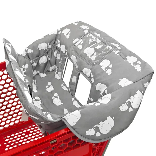 Vista 8 de Funda para carrito de compras y silla alta 2 en 1 para bebé, funda acolchada, estilo plegable y enrollable, portátil con bolsa de transporte