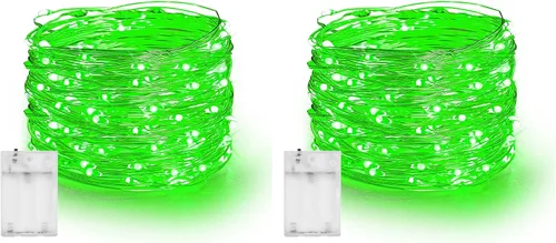 Vista 29 de Dazzle Bright - Guirnalda de luces de hadas de Halloween, 60 luces LED de 20 pies de alambre de cobre a batería y resistente al agua, decoraciones